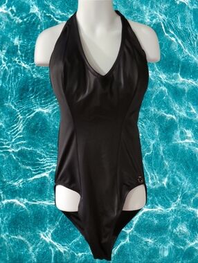 Freya Black Halter V-Neck One-Piece Swimsuit